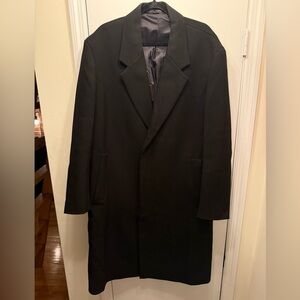 Classic Black Men's Overcoat tuxedo style long